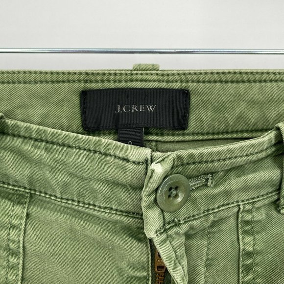 J. Crew Ankle Zip Skinny Jogger Pants Women's Size 0 Mid Rise Stretch Crop Green - Picture 4 of 12
